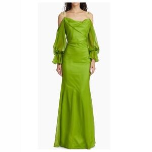 Claude Kameni Sage Chiffon Gown